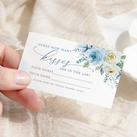 Dusty Blue Rose Combien de baisers Douche Carte de