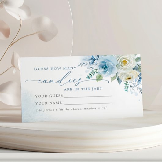 Dusty Blue Rose Combien de bonbons de douche Carte