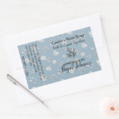 Dusty Blue Rose Feuille Line Art moderne Étiquette (Enveloppe)