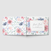 Dusty Blue Rose Floral Élégant Mariage Livre d'inv (Complet)