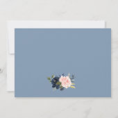 Dusty Blue Rose Floral Enregistrer La Carte Date (Dos)