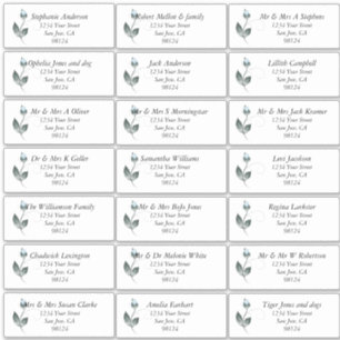 Dusty Blue Rose Nom d'hôte Étiquettes de adresse