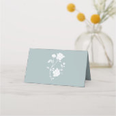 Dusty Blue Rose Reception Place Card (Achterkant)