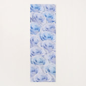 Dusty Blue Rozen Flower Power Floral Custom Name Yogamat (Achterkant)