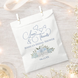 Dusty Blue Rozen Liefde & Bedankt Vrijgezellenfees Bedankzakje