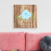 Dusty Blue Rozen Passen getrouwd Weddenschap Gift  Canvas Afdruk (Insitu (Woonkamer))