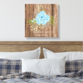 Dusty Blue Rozen Passen getrouwd Weddenschap Gift  Canvas Afdruk (Insitu (Slaapkamer))