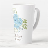 Dusty Blue Rozen Passen getrouwd Weddenschap Gift  Latte Mok (Rechterhoek)