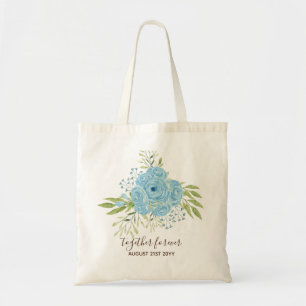 Dusty Blue Rozen Passen getrouwd Weddenschap Gift Tote Bag