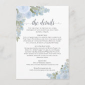 Dusty Blue Rozen rustieke Boho chique bruiloft Det Informatiekaartje (Voorkant)