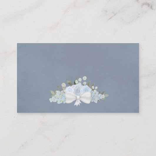 Dusty Blue Rozen Vrijgezellenfeest Registry QR-cod Informatiekaartje (Achterkant)