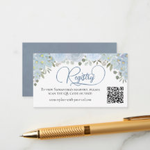 Dusty Blue Rozen Vrijgezellenfeest Registry QR-cod
