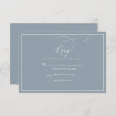 Dusty Blue RSVP CArd (Devant / Derrière)