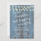 Dusty Blue Rustic Barn Wedding Rehearsal Dinner Kaart (Voorkant)