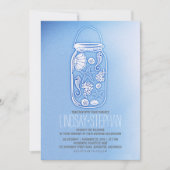 Dusty Blue Rustic Beach Invitations de mariage (Devant)