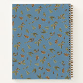 Dusty Blue Rustic Brown Leaves Monogramed Notitieboek (Achterkant)