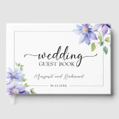 Dusty Blue Rustic Floral Mariage Livre d'or (Recto)
