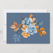 Dusty Blue & Rusty Peony Floral Merci Cartes (Dos)