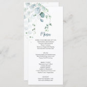 Dusty Blue Sage Green Eucalyptus Botanical Weddens Menu (Voorkant / Achterkant)