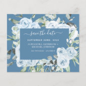 Dusty Blue Sage Green Greenery Save the Date (Voorkant)