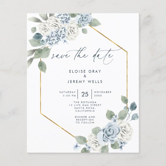 Dusty Blue Save the Date (Voorkant)