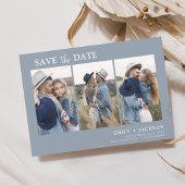 Dusty Blue Save the Date 3 Foto Eenvoudig