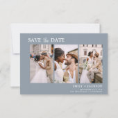 Dusty Blue Save the Date 4 Foto Eenvoudig (Voorkant)