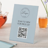 Dusty Blue Scan Me QR Code Tarifs Menu Panneau (In SItu)