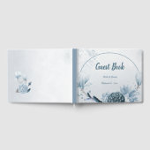 dusty blue schoppen bloemen romantisch gastenboek (Volledig)