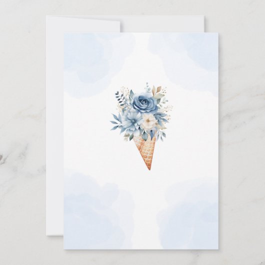 Dusty Blue Scooped Ice Cream Vrijgezellenfeest Kaart (Achterkant)