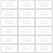 Dusty Blue Script 18 Étiquettes de adresse invités (Devant)