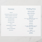 Dusty Blue Script Bi-Fold Wedding Programme (Dos)