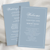 Dusty Blue Script Custom Wedding Program