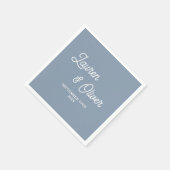 Dusty Blue Script minimalistische bruiloft Servet (Hoek)