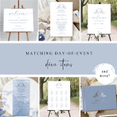 Dusty Blue Script Monogram Envelop Verzegeling/gun Ronde Sticker