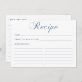Dusty Blue Script Recipe Kaart (Voorkant / Achterkant)