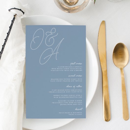 Dusty Blue Script Watermark Monogram Weddenschap M