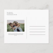 Dusty Blue Script Wedding Elopement Aankondigingskaart (Achterkant)