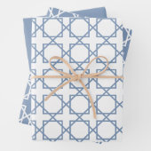 Dusty Blue Seamless Geometric Pattern Inpakpapier Vel (In situ)