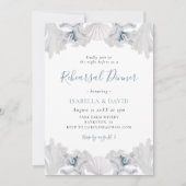 Dusty Blue Seashell Beach repesal Dinner Kaart (Voorkant)