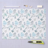 Dusty Blue & Silver Florals | WATERVERF Tissuepapier (Craft)