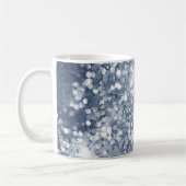 Dusty Blue Silver Glitter Sparkly Koffiemok (Links)