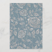 Dusty Blue Silver Glitter Waterverf Floral Arch Menu (Achterkant)