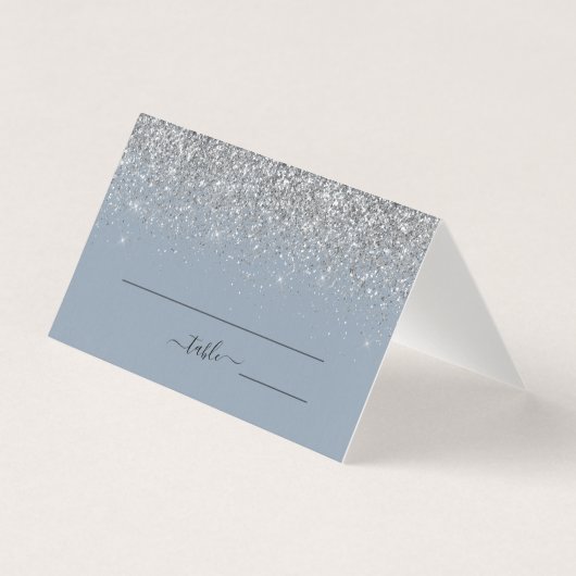 Dusty Blue & Silver Parties scintillant Mariage Ca (Front)