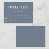 Dusty Blue Simple Budget Wedding Carte RSVP (Devant / Derrière)