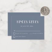 Dusty Blue Simple Budget Wedding Carte RSVP (Devant/Arrière en situation)
