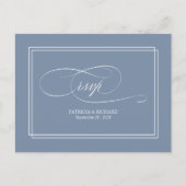 Dusty Blue Simple élégant mariage RSVP carte posta (Devant)
