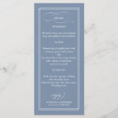 Dusty Blue Simple Elegant Menu Mariage 4x9 (Devant)