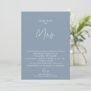 Dusty Blue Simple Elegant modern Vrijgezellenfeest Kaart
