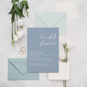 Dusty Blue Simple Elegant modern Vrijgezellenfeest Kaart
